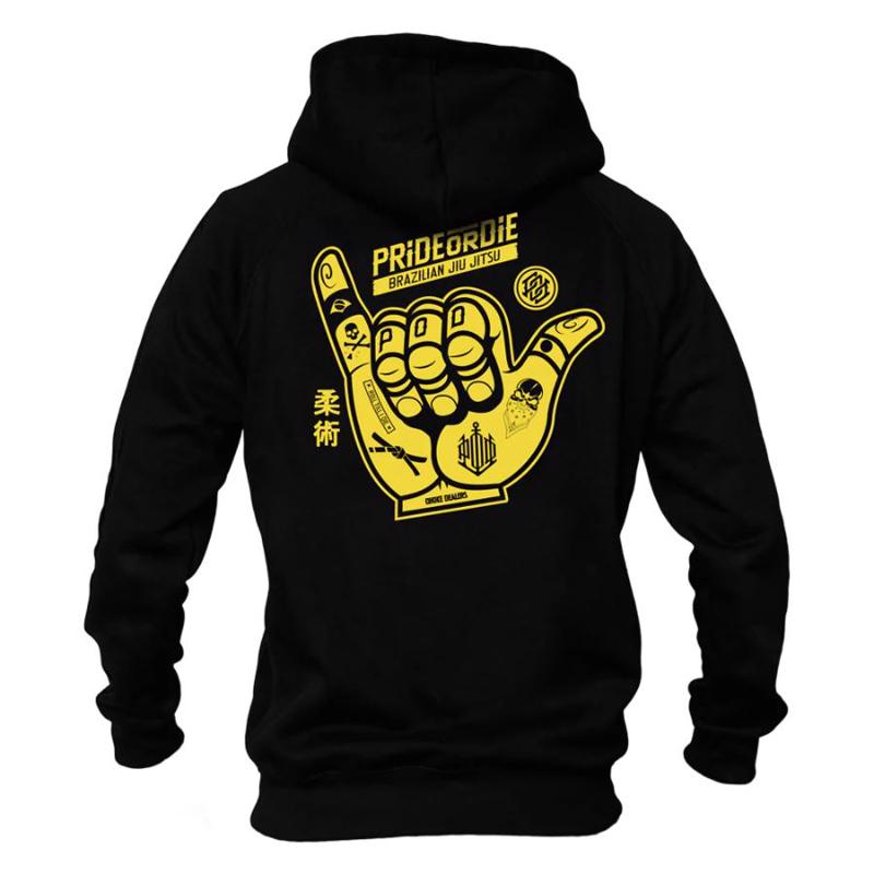 PRIDE OR DIE hang loose hoodie -black